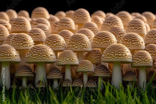 Cluster of Mushrooms in Gra...