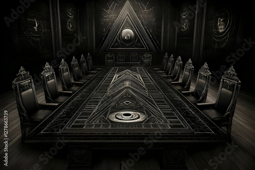 Dark Conference Room Illust...