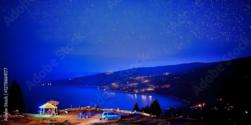 Night Sky Landscape Illustr...
