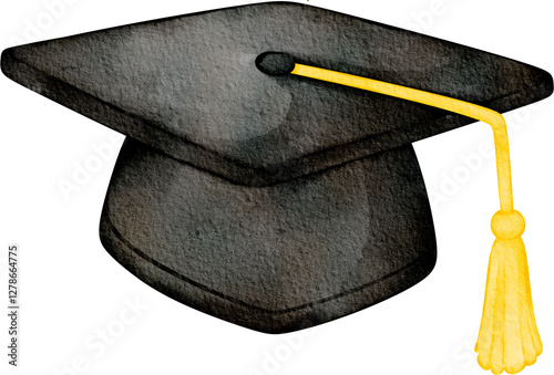 watercolor graduation cap