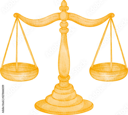 watercolor balance scale