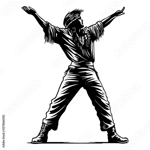 silhouette of a man dancing