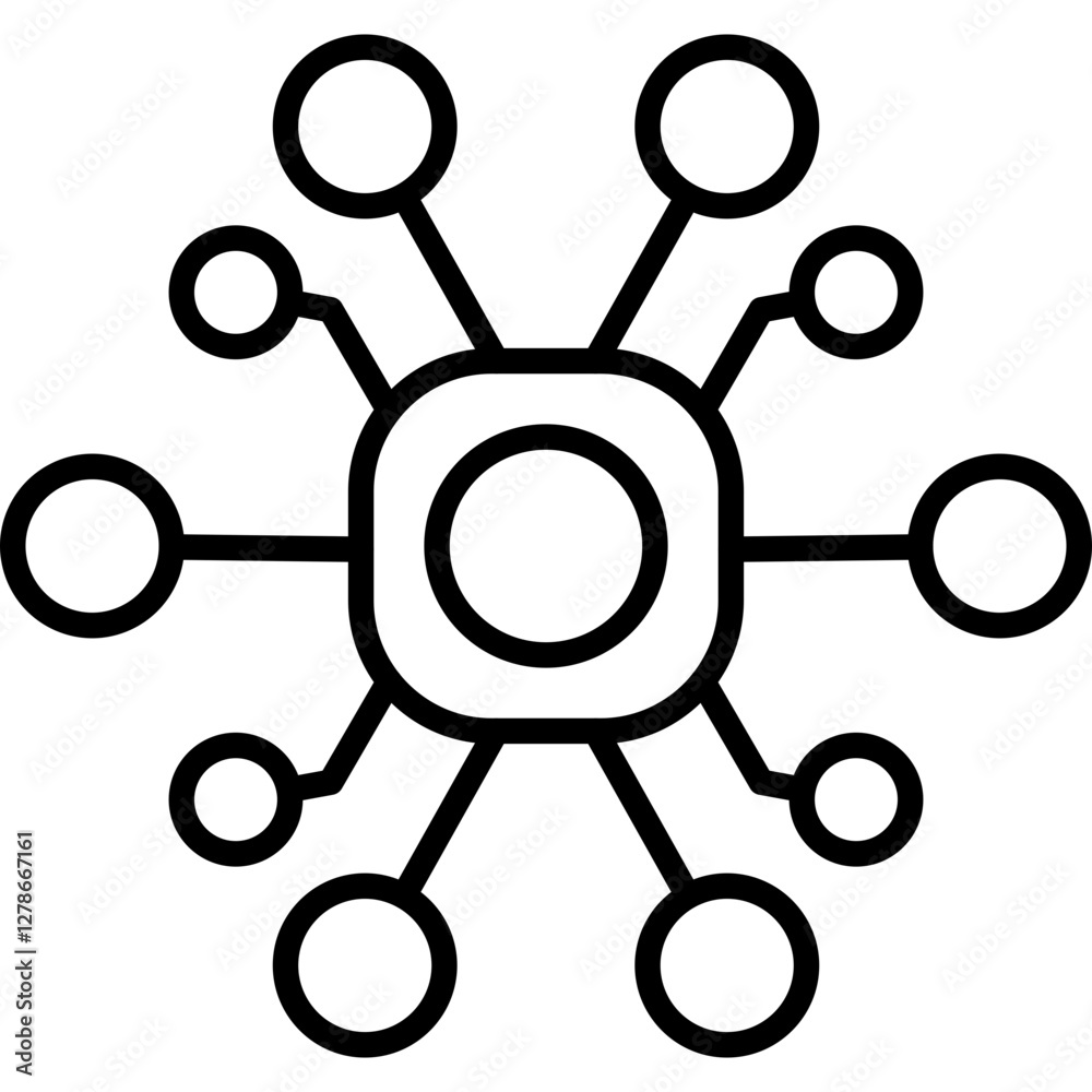 Network Nodes Icon Vector Element Network Nodes Icon Vector Element