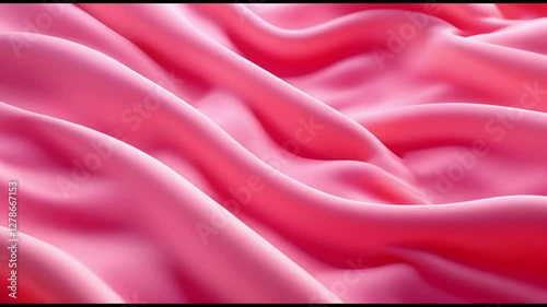 Soft pink silk fabric moves gently, creating elegant waves and textures that captivate the eye in a serene atmosphere