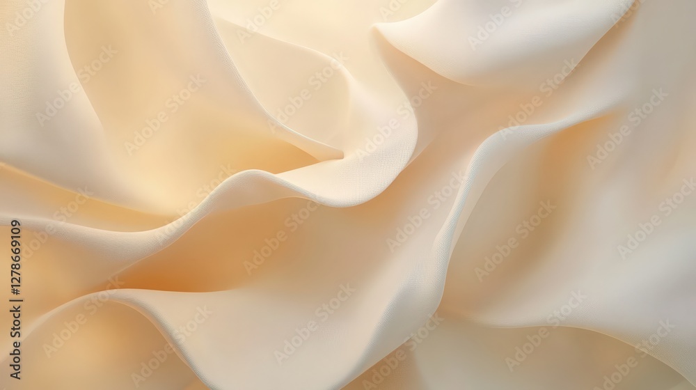 Fototapeta premium Elegant Abstract Background with Flowing Cream Colored Fabric Swirls