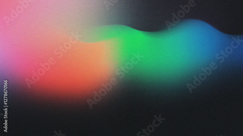 Abstract blue wavy gradient background with grain and noise texture for header poster banner backdrop design