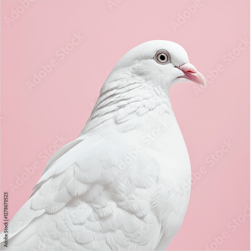 Wallpaper Mural Elegant White Bird Against Soft Pink Background for Minimalist Design Torontodigital.ca