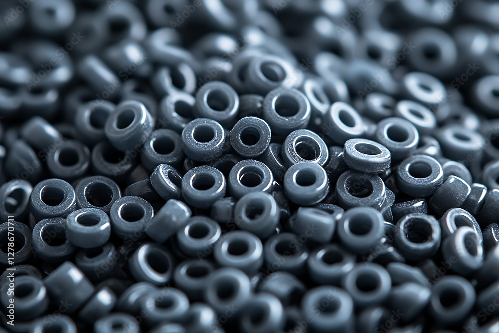 Close-up of many dark gray circular beads Close-up of many dark gray circular beads