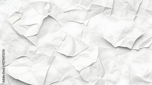 White Crumpled Paper Abstra...