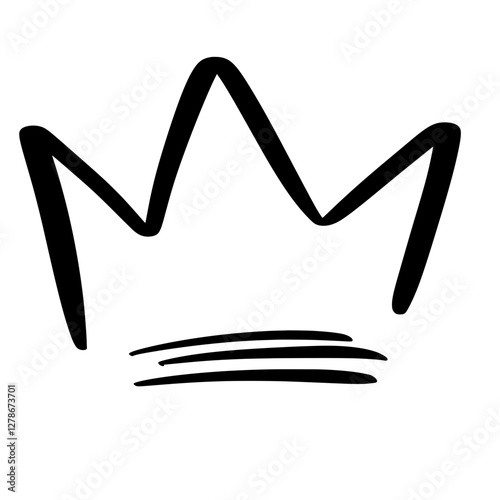 Sketch crown. Simple graffiti crowning, elegant queen or king crowns hand drawn 