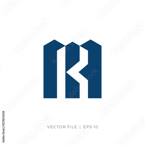 initials letters KM MK negative space logo