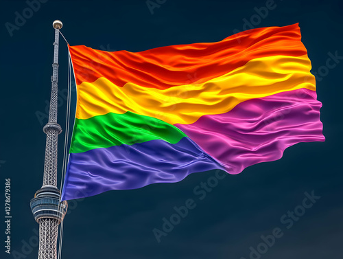 Rainbow Flag 3D Illustration