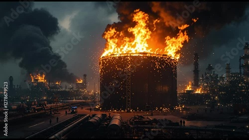 Massive fire erupts at industrial facility causing extensive damage and emergency response
