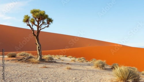 Remote desert tree surviving in the Simpson landscape