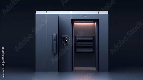 Dark Gray 3D Vault Illustra...