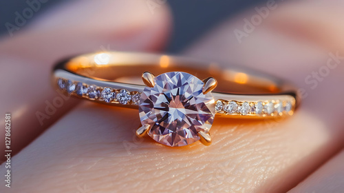 Golden Ring with Diamond, C...