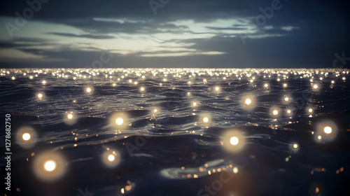 Glowing Water 3D Illustration