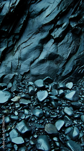 Dark Teal Rock Formation Il...