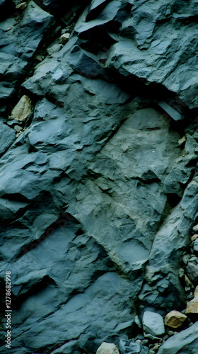 Teal Rock Face Texture Back...