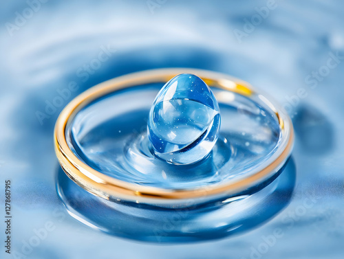 Blue Abstract Water Drop Il...