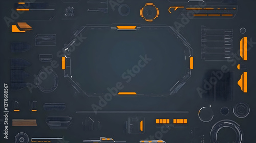 Abstract Tech HUD Backgroun...