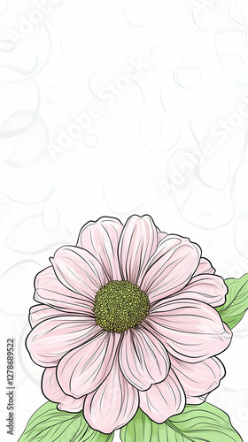 Pink Flower Illustration on...