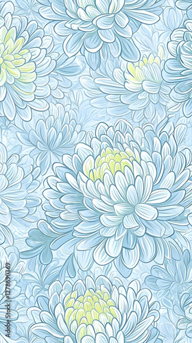 Blue Chrysanthemum Floral I...