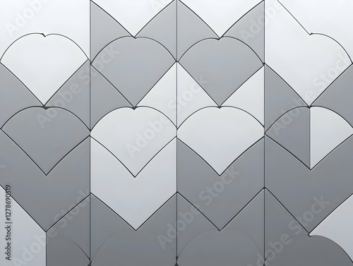 Abstract Gray and White Geo...