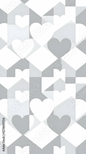 Abstract Gray and White Hea...