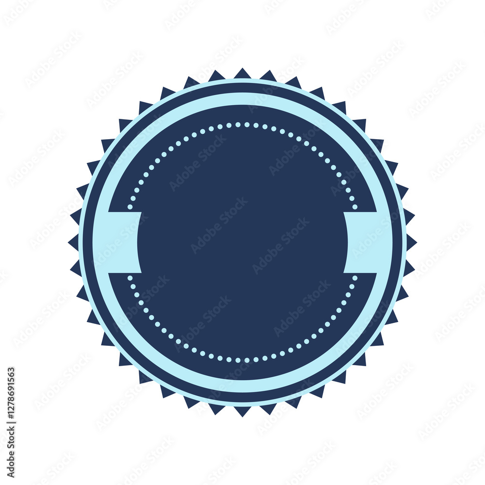 Badge with ribbon. Winning award, prize or medal. Badge with ribbon. Winning award, prize or medal.