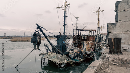 old ship ran aground in Ukraine