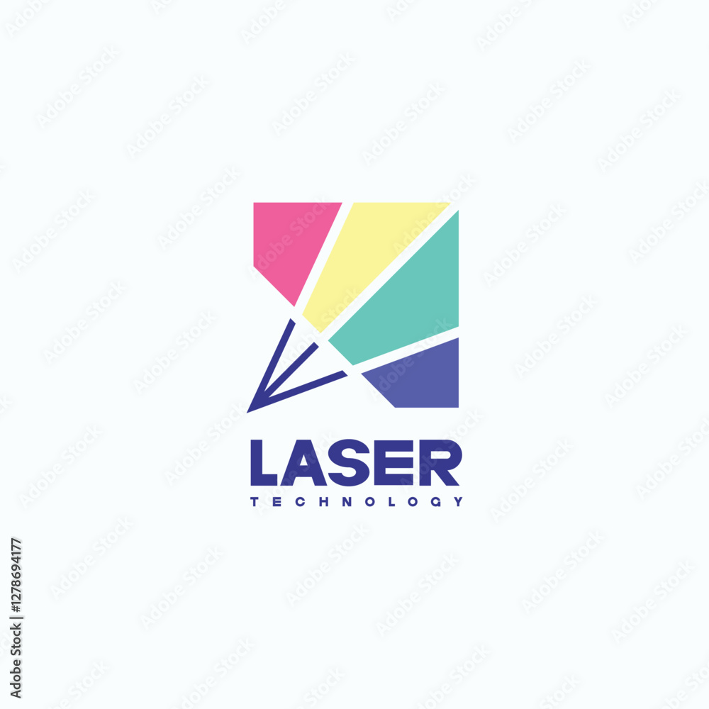 
An illustration consisting of a schematic image of a prism through which light passes. Optics and laser technology