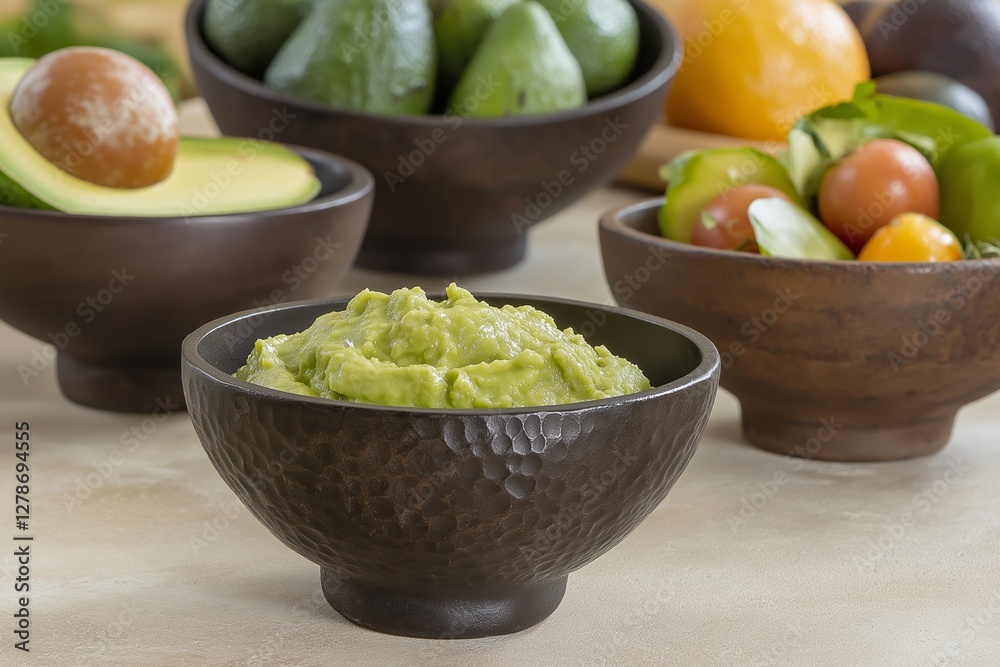 Colorful composition of elimination diet foods featuring creamy avocado for healthy fats, surrounded by fresh vegetables. Concept explores enrichment in elimination diet foods Colorful composition of elimination diet foods featuring creamy avocado for healthy fats, surrounded by fresh vegetables. Concept explores enrichment in elimination diet foods