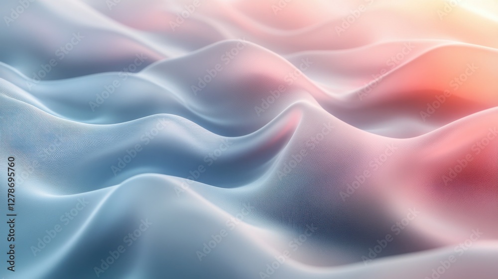 Fototapeta premium Close up of blue and pink fabric on a modern minimalist background with a clean white surface