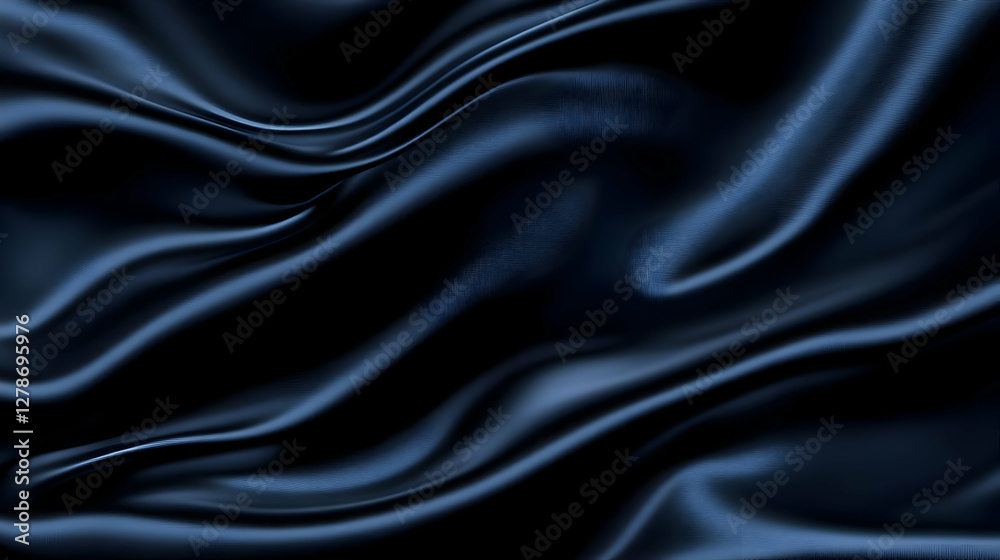Fototapeta premium Dark Blue Silk Drape Abstract Background