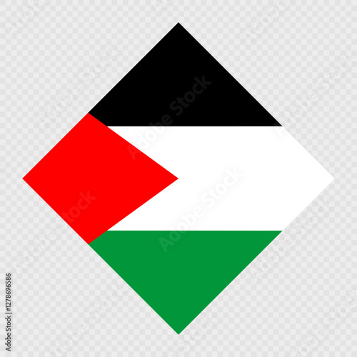 Palestine rhombus flag. Vector illustration.