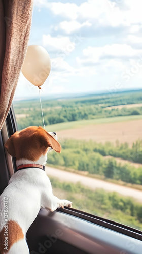 Joyful Pup Balloon Ride Ill...
