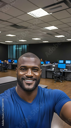 Smiling Man in Modern Offic...