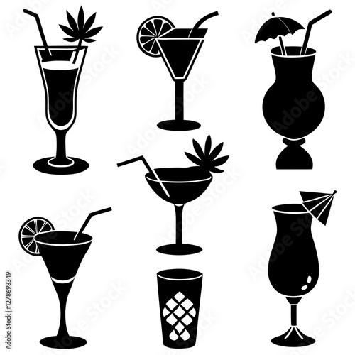 set of cocktails