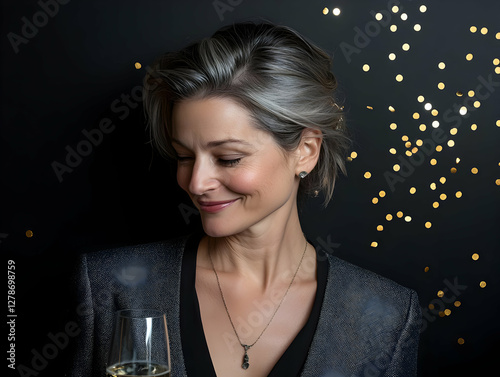 Elegant Woman, Festive Back...