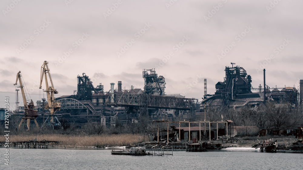 destroyed buildings of the workshop of the Azovstal plant in Mariupol Ukraine destroyed buildings of the workshop of the Azovstal plant in Mariupol Ukraine