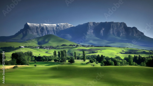 Serene Green Valley Landsca...