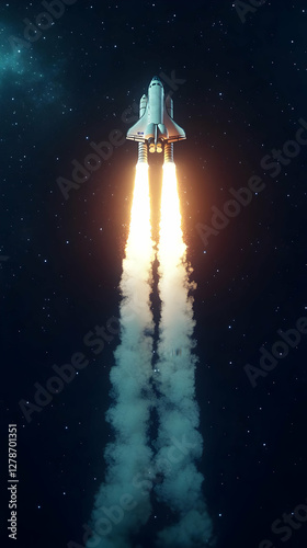 Spacecraft Launch 3D Illust...