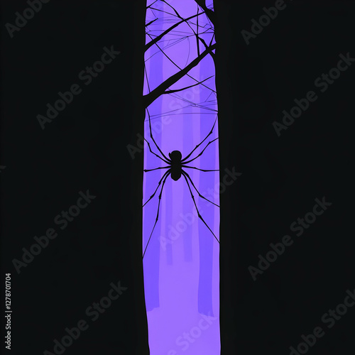 Purple Forest Spider Illust...