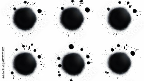 Black Ink Splashes Illustra...