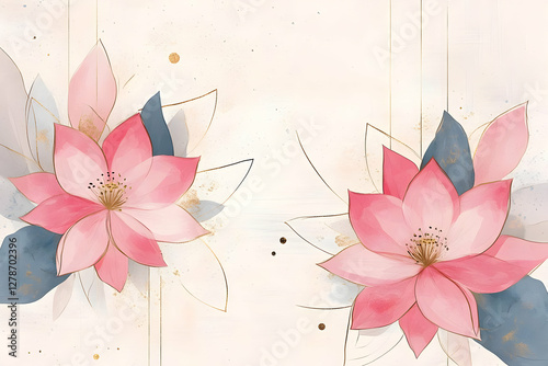 Pink Floral Illustration Ba...