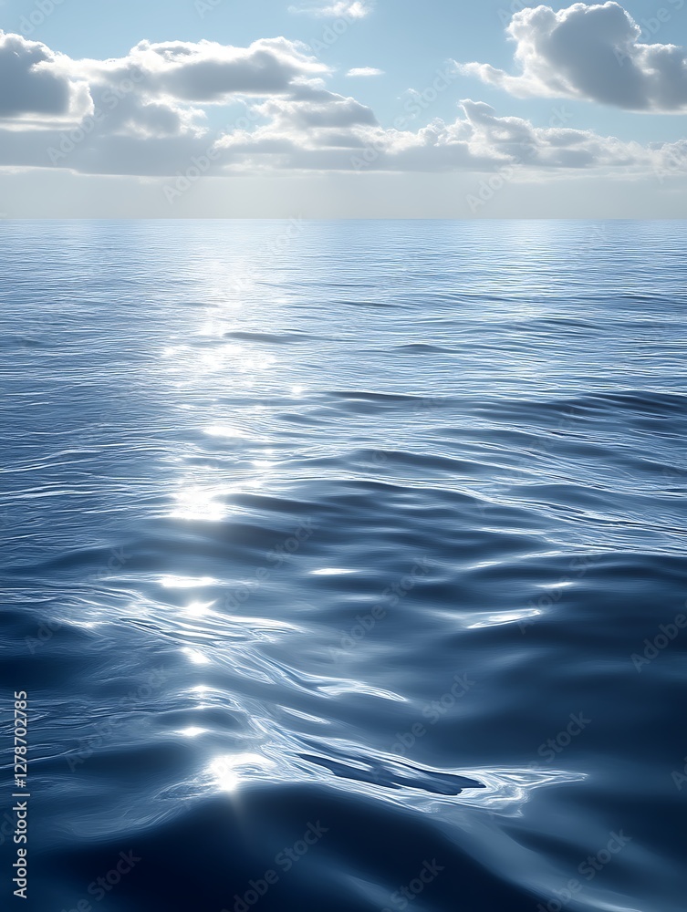 Fototapeta premium Calm Ocean Sunlight Reflects