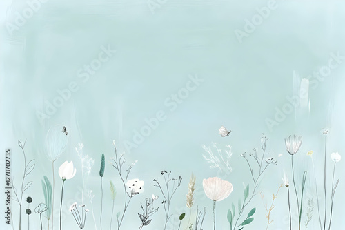 Pastel Floral Illustration ...