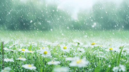 Rainy Day Daisies Illustration