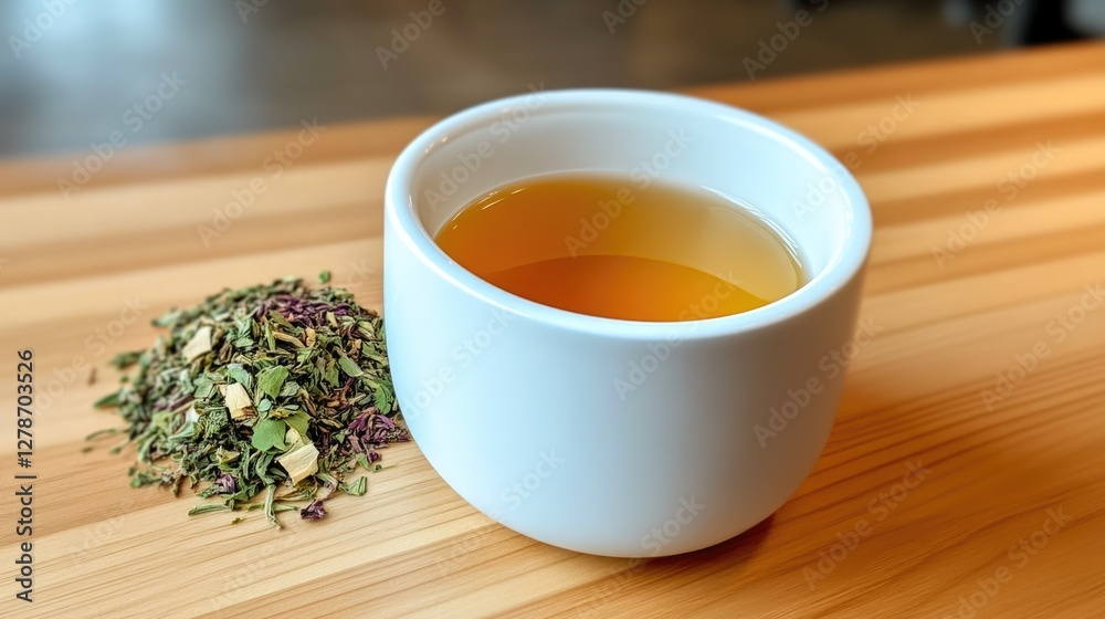 Close-up of steaming herbal tea in a mug Close-up of steaming herbal tea in a mug